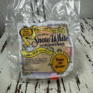 McDonald's Snow White Happy & Grumpy 1992 Happy Meal Toy NIP Disney NOS Vintage